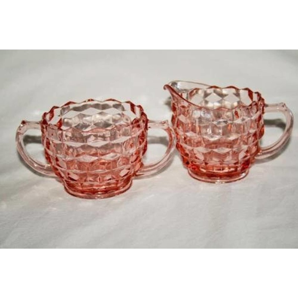 Jeannette Cube Cubist Pink Depression Glass